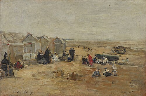 Deauville, Scène de plage, 1890, Eugène Boudin