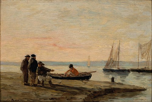 Port aux environs d’Honfleur, 1855, Eugène Boudin