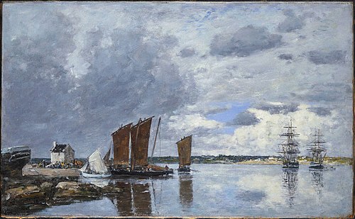 Fishing Boats at Kerhor, 1872, Eugène Boudin