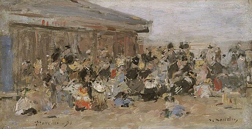 La plage á Trouville, 1890, Eugène Boudin