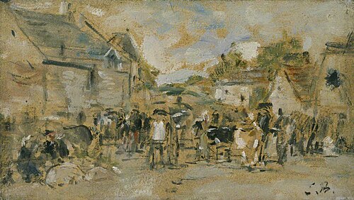 Village Market, 1890, Eugène Boudin