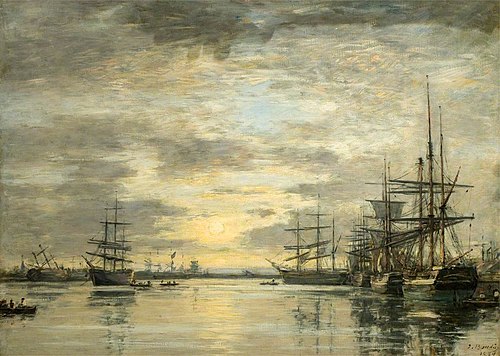 Le bassin de l'Eure au Havre, 1884, Eugène Boudin