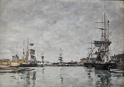 Bassin de Deauville ciel gris, 1877, Eugène Boudin