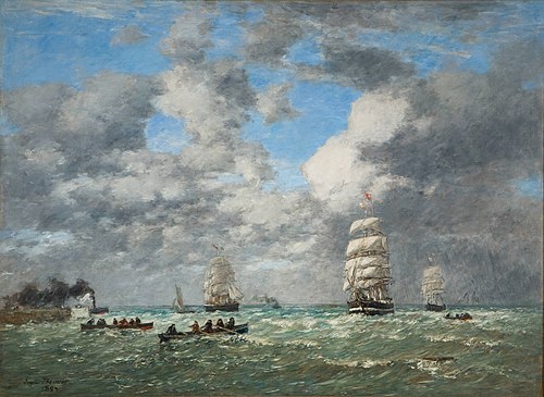 En quittant le port du Havre, 1883, Eugène Boudin