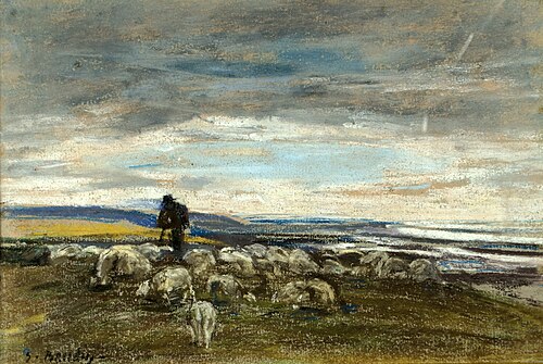 Pâturage aux moutons, côte normande, 1884, Eugène Boudin