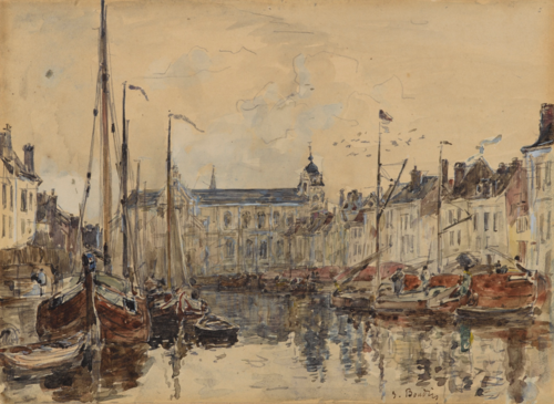 Le Bassin du commerce à Bruxelles, 1871, Eugène Boudin