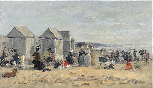 Deauville. Scène de plage, , Eugène Boudin