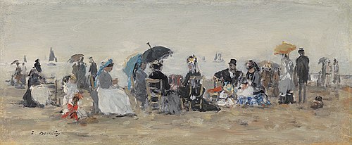 Trouville, scène de plage, 1872, Eugène Boudin