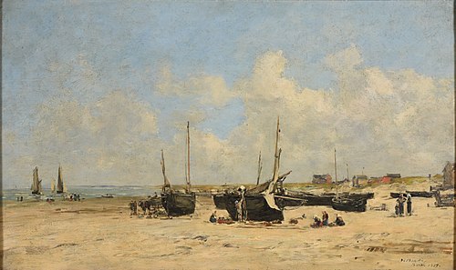 Plage de Berck à marée basse, 1877, Eugène Boudin