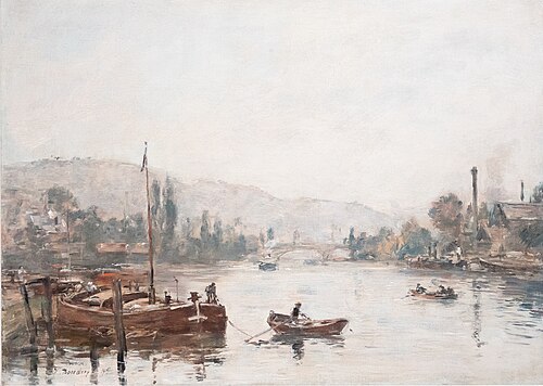 Rouen - La côte Sainte-Catherine, brume du matin, 1895, Eugène Boudin
