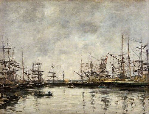 The Port of Deauville, 1880, Eugène Louis Boudin