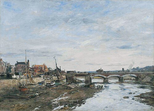 The bridge over the Touques at Trouville, 1881, Eugène Louis Boudin