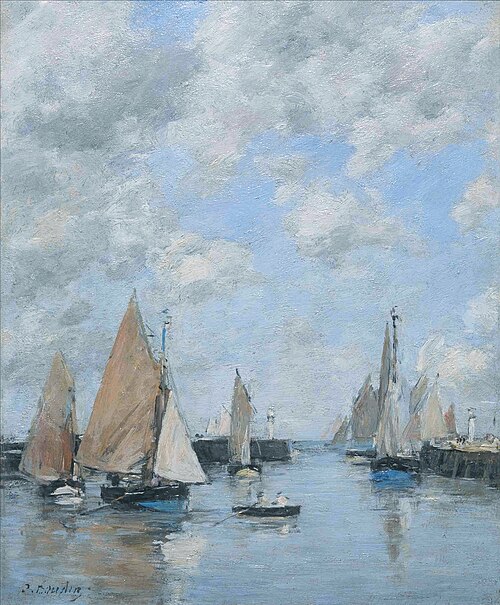 Trouville, Jetty at High Tide", 1892, Eugène Louis Boudin