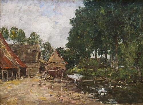 Cour de ferme, 1890, Eugène Boudin