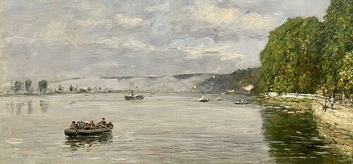 Caudebec-en-Caux, boats on the Seine, 1889, Eugène Louis Boudin