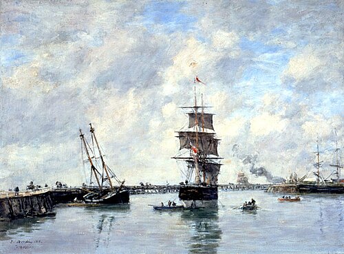 Trouville, les jetées, mer haute, 1885, Eugène Boudin