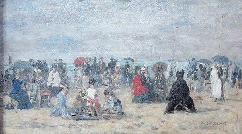 Sur la plage de Trouville, 1898, Eugène Boudin
