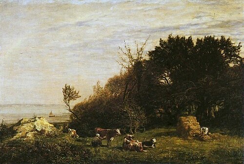 The Farm in Saint-Siméon, 1856, Eugène Louis Boudin