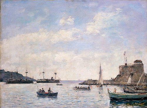 Cruisers in Villefranche, 1882, Eugène Boudin