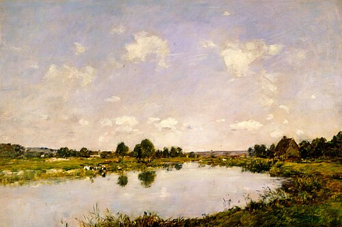 Deauville - O rio morto, 1890, Eugène Louis Boudin