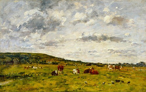 Cows grazing, 1850, Eugène Boudin
