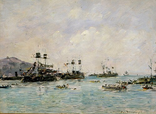 Villefranche - navires de guerre, 1891, Eugène Boudin