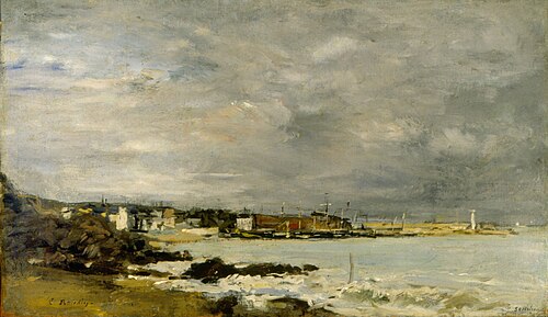 Scene of a beach and reefs, 1898, Eugène Boudin