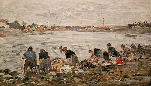 Lavandières au bord de la Touques, 1892, Eugène Boudin