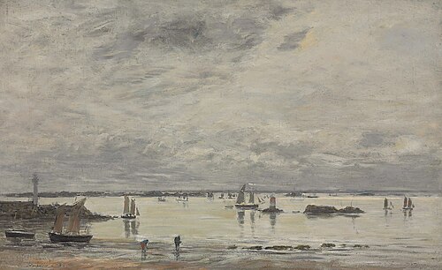 Portrieux, le port marée basse, 1873, Eugène Louis Boudin