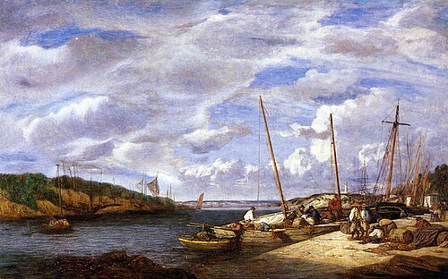 Bateaux de pêche à Douarnenez, 1855, Eugène Louis Boudin