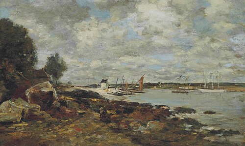 Plougastel, le rivage au bord de la baie, 1870, Eugène Louis Boudin