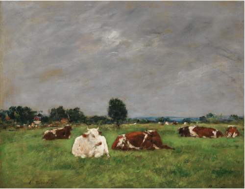 Une prairie le matin, , Eugène Louis Boudin