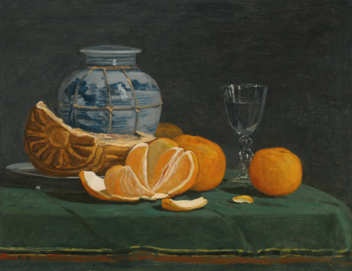 Nature morte à l'orange ouverte, , Eugène Louis Boudin