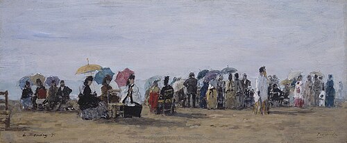 Scène de plage à Trouville, , Eugène Louis Boudin