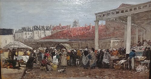 Marché aux poissons à Bruxelles, , Eugène Louis Boudin