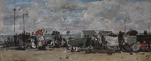 Sur la plage de Trouville, , Eugène Louis Boudin