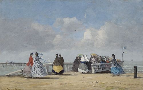 L'embarcadère à Trouville, , Eugène Louis Boudin