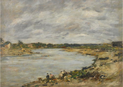 Laveuses au bord de la Touques, , Eugène Louis Boudin