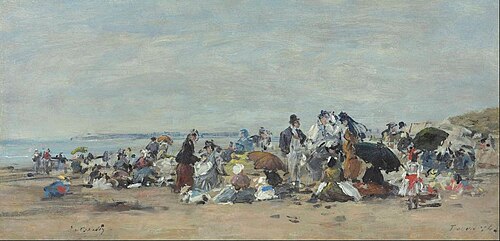 Scène de Plage à Trouville, , Eugène Louis Boudin