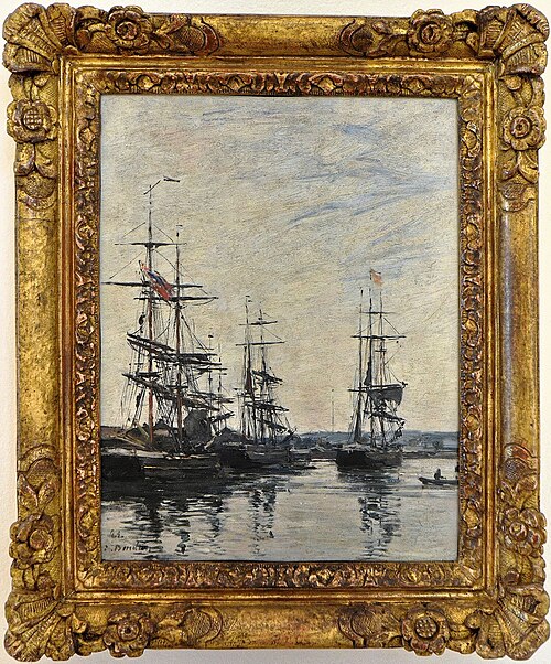 Voiliers dans le port de Deauville, , Eugène Louis Boudin