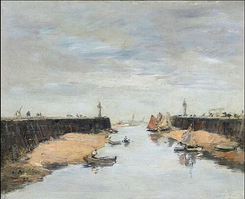 Trouville. Les jetées, , Eugène Louis Boudin