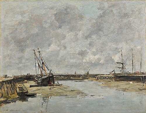 Trouville, les jetées, marée basse, , Eugène Louis Boudin