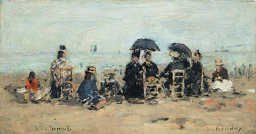 Trouville, scène de plage, , Eugène Louis Boudin