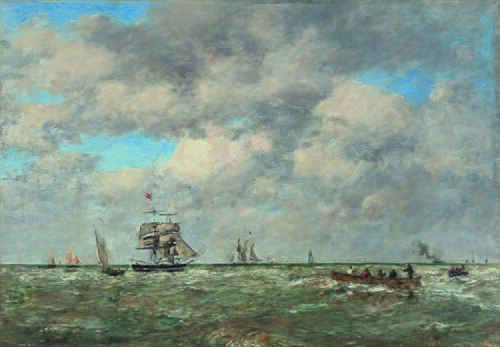 Pleine mer, les lamaneurs, , Eugène Louis Boudin