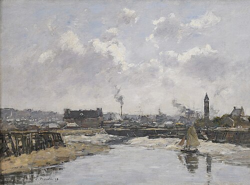 Trouville, Le Port Marée Basse, Le Matin, , Eugène Louis Boudin