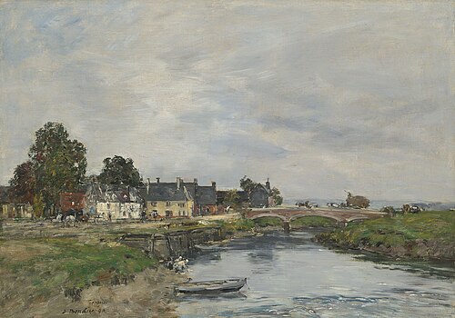 Touques, le vieux port à marée basse, , Eugène Louis Boudin