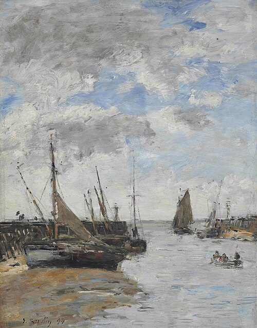 Trouville, Les jetées à marée basse, , Eugène Louis Boudin