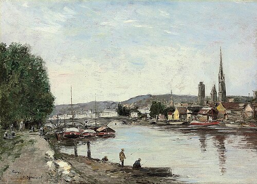 Rouen, vue prise du Cours de la Reine, , Eugène Louis Boudin