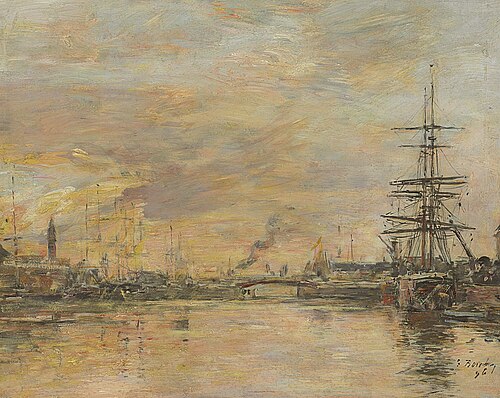 Deauville, marée basse Deauville, le bassin, , Eugène Louis Boudin