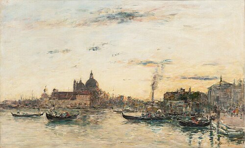 Venise, la Salute, la Piazzetta et le grand canal le soir, , Eugène Louis Boudin